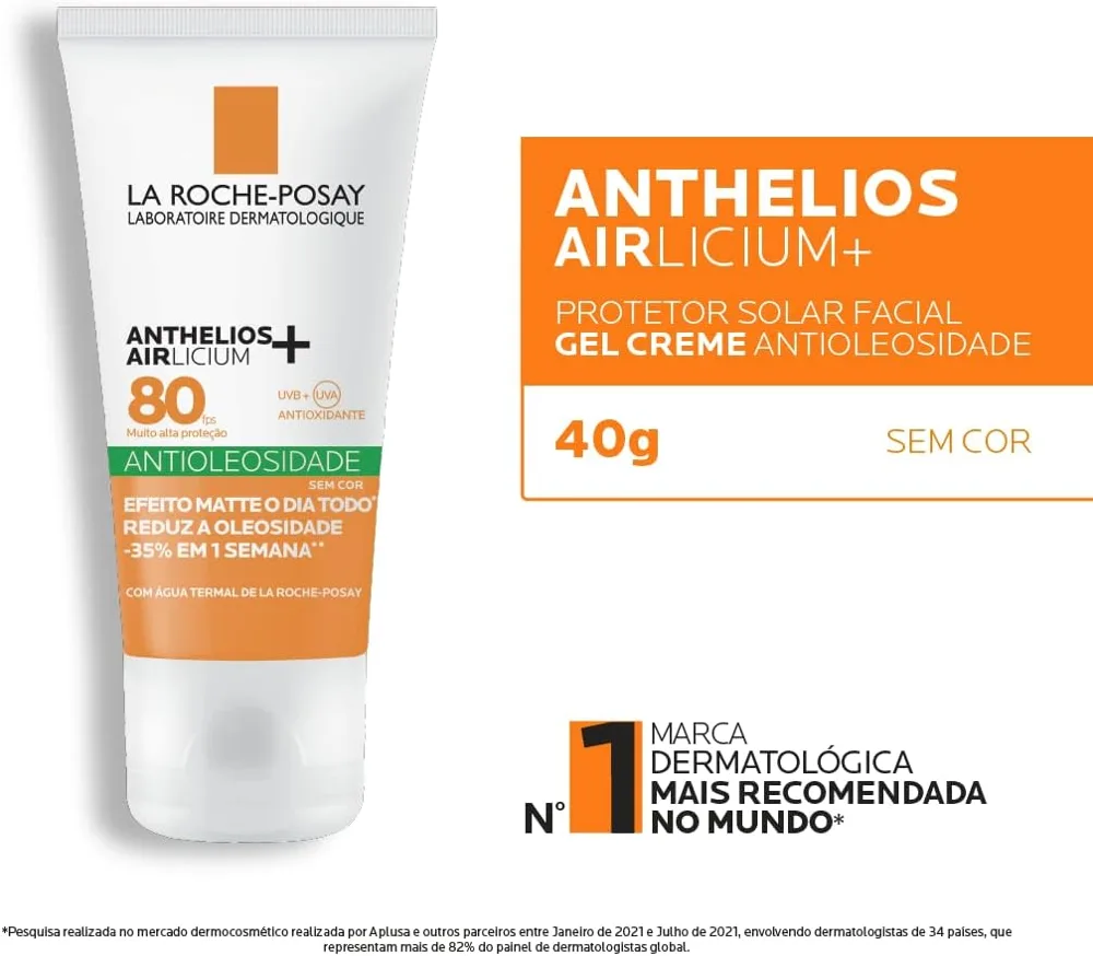 Protetor Solar Facial La Roche-Posay Anthelios Airlicium+ FPS80 40g