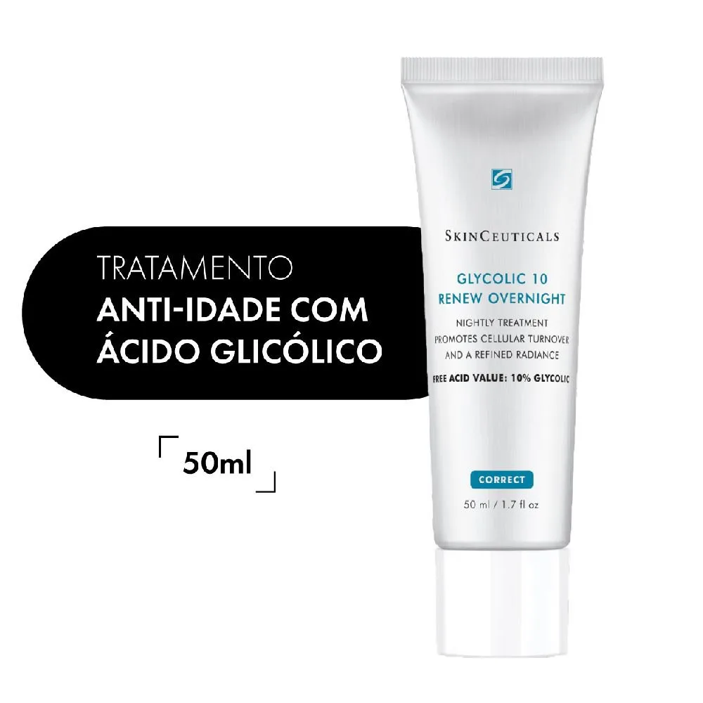 Creme Facial SkinCeuticals Glycolic 10 Renew Overnight com Ácido Glicólico 10% 50ml