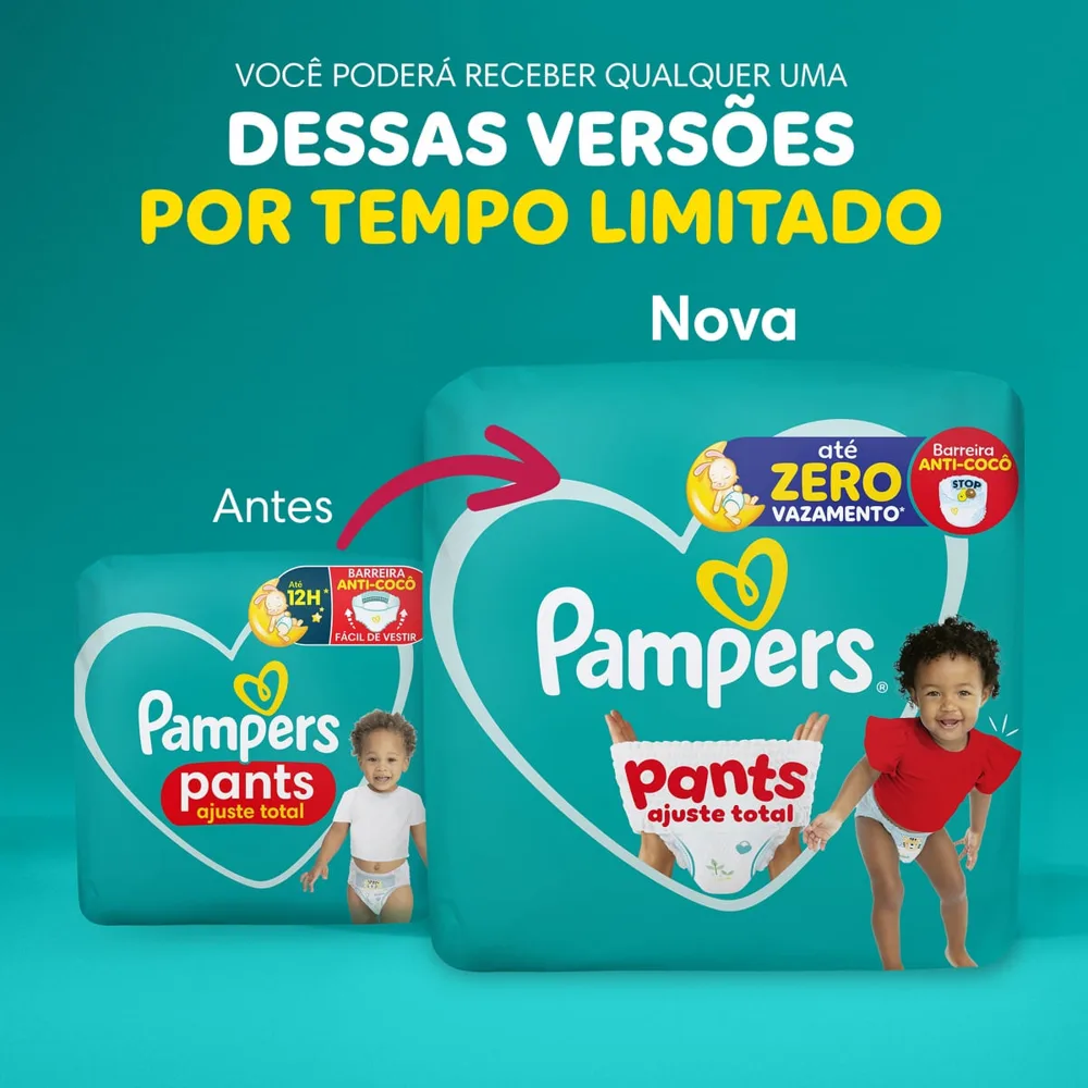 Fralda Pampers Pants Ajuste Total M 30 Unidades