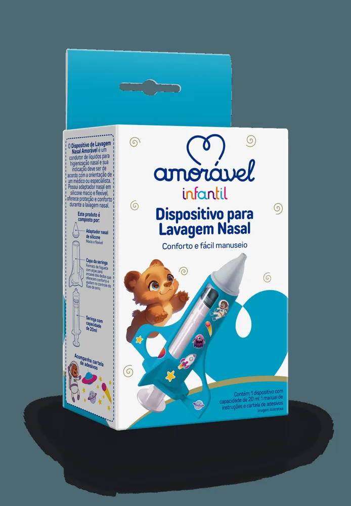 Dispositivo Para Lavagem Nasal Amoravel Bico Silicone Azul 20ml
