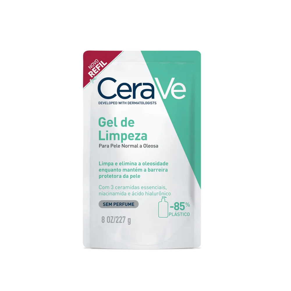 Gel de Limpeza Facial CeraVe Peles Normais a Oleosas Refil 227g