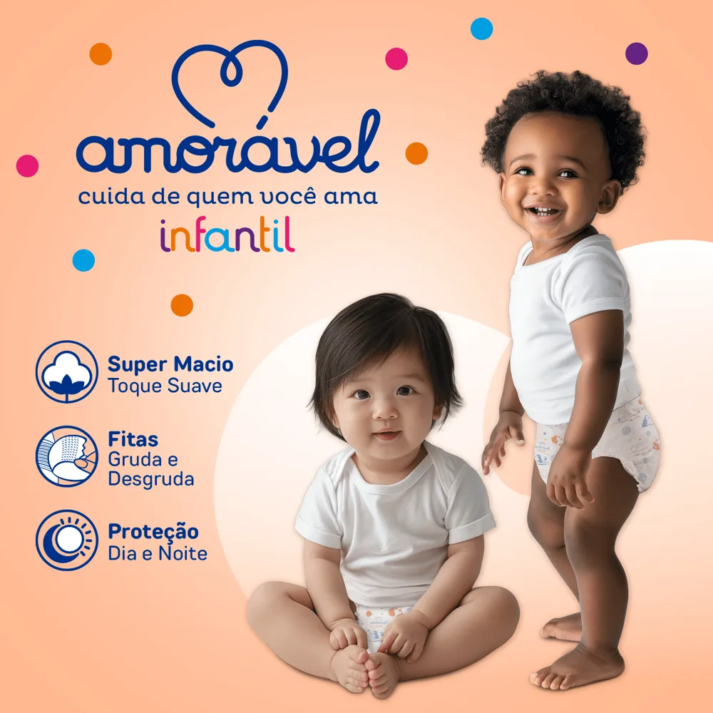 Fralda Amoravel Basic M 70 Unidades