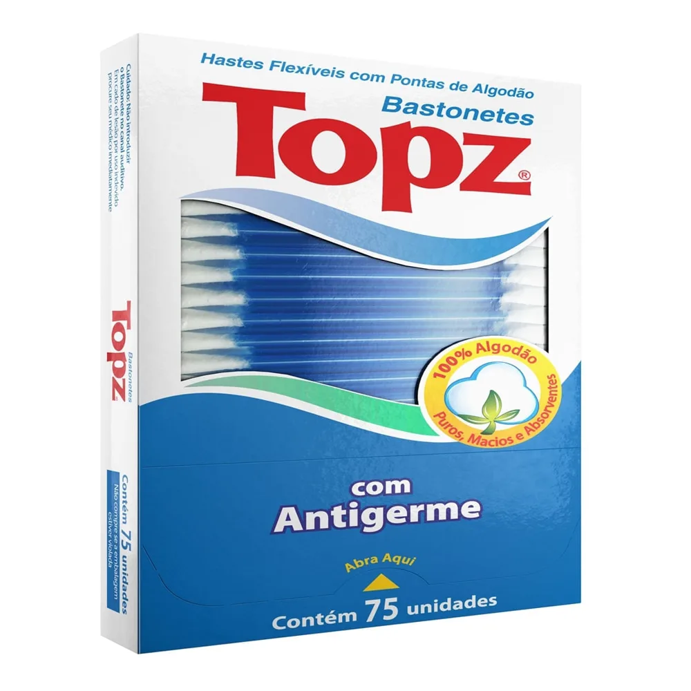 Hastes Flexíveis Topz Antigerme 75 Unidades