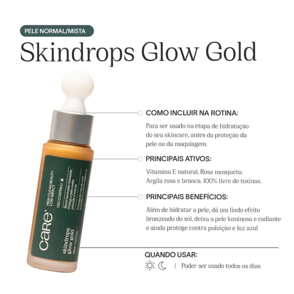 Sérum Iluminador Care Skindrops Glow Gold 30ml