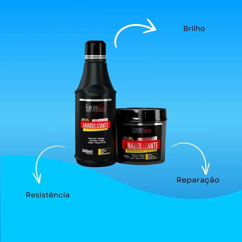 Forever Liss - Anabolizante Capilar - Kit Shampoo 300ml + Máscara 240g