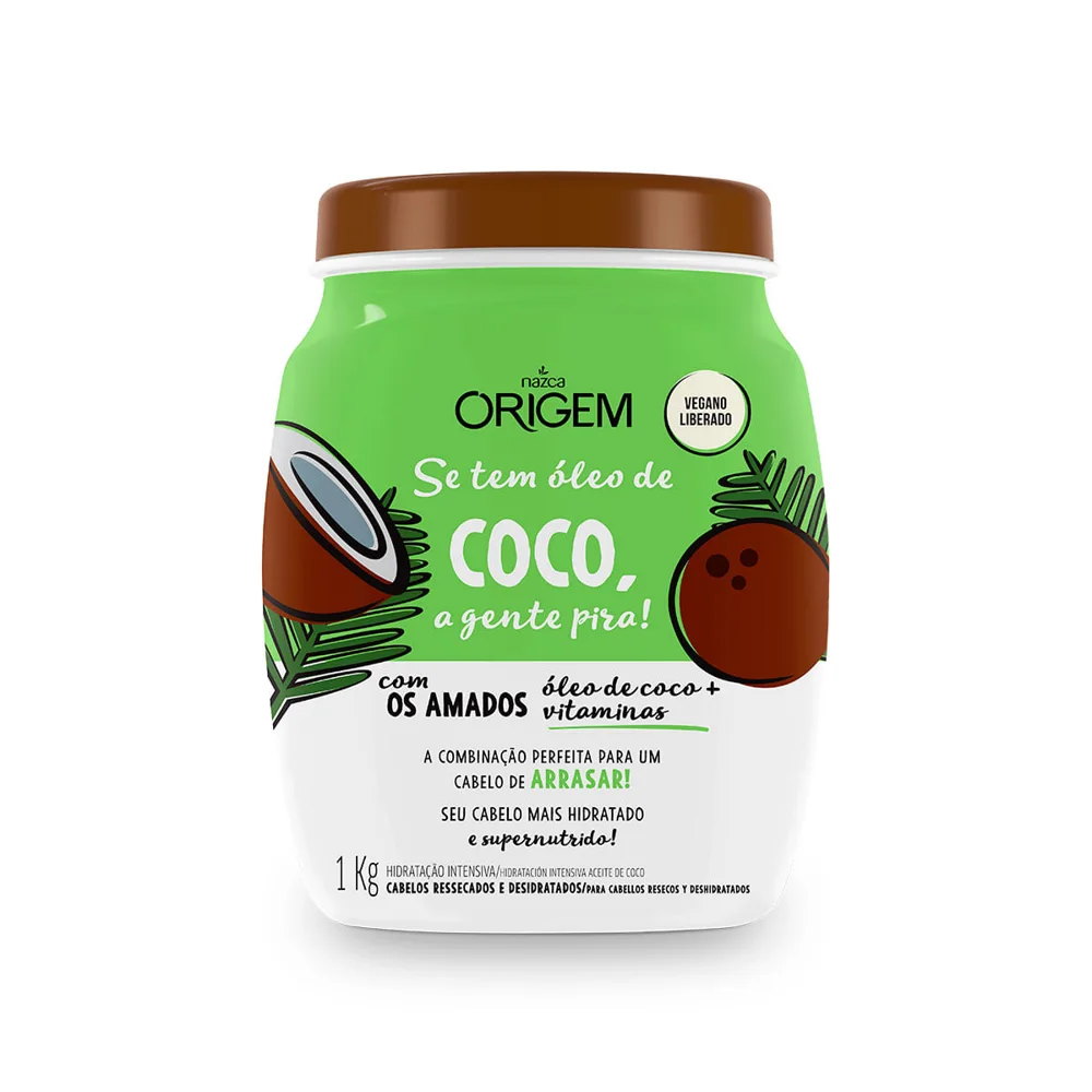 Creme de Tratamento Capilar Origem Se tem Óleo de Coco a Gente é Pira Vegano 1kg