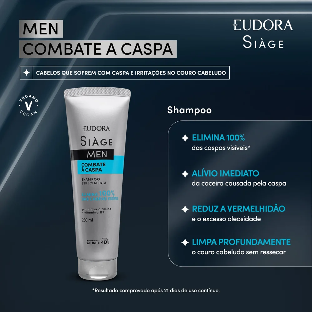Shampoo Eudora Siàge Men Combate à Caspa 250ml