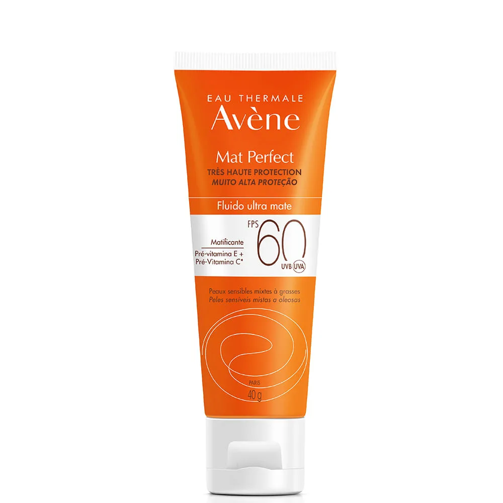 Protetor Solar Facial Avène Mat Perfect Fluído Ultra Mate FPS60 40g