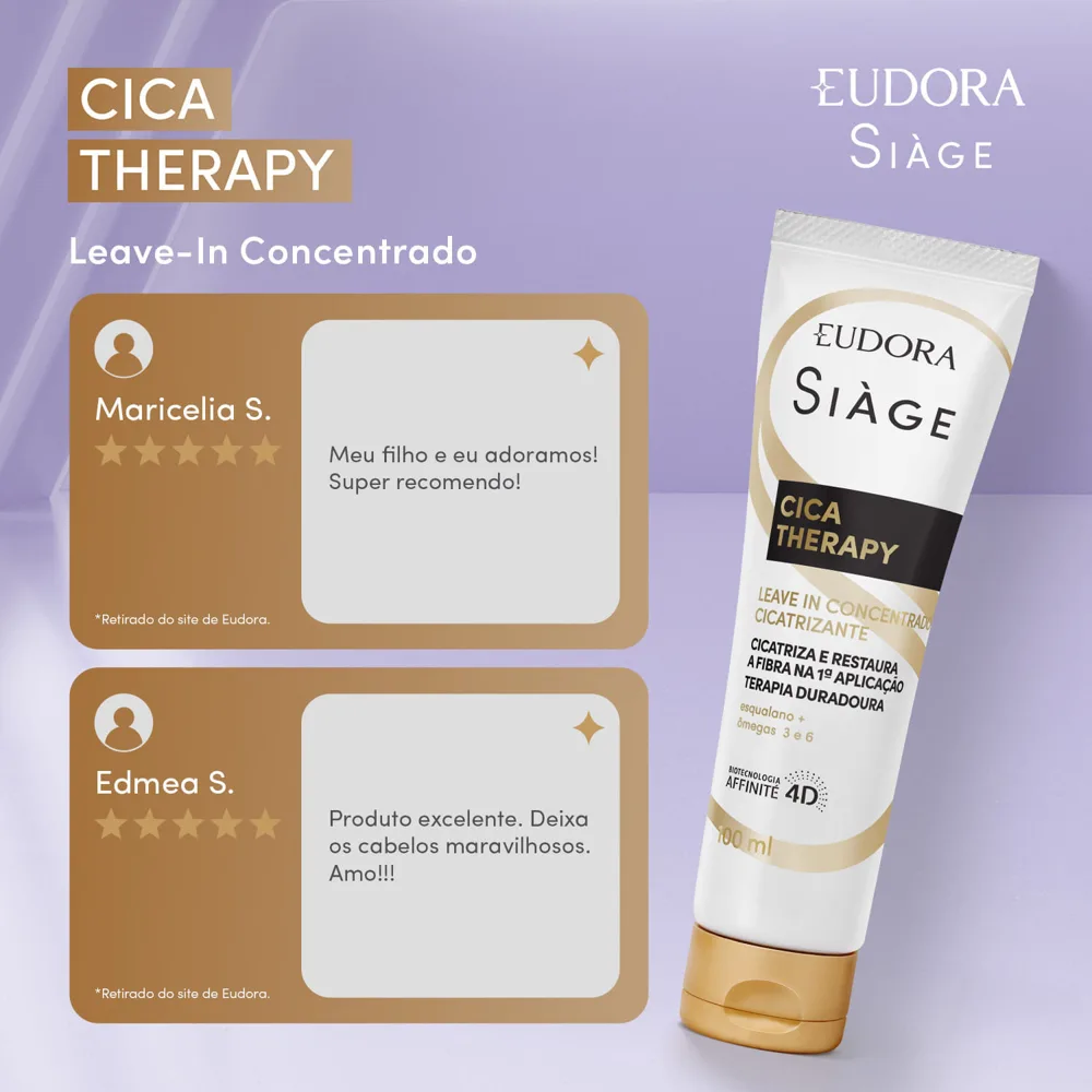 Leave-in Eudora Siàge Cica-Therapy Concentrado Cicatrizante 100ml