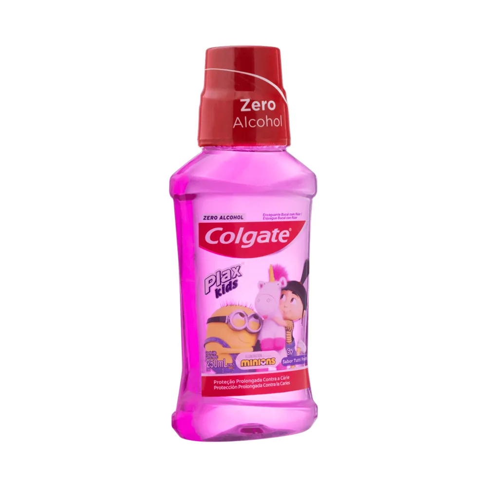 Enxaguante Bucal Infantil Colgate Plax Kids Zero Álcool +6 anos Sabor Tutti Frutti 250ml