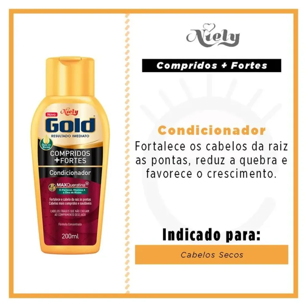 Condicionador Niely Gold Compridos + Fortes 200ml