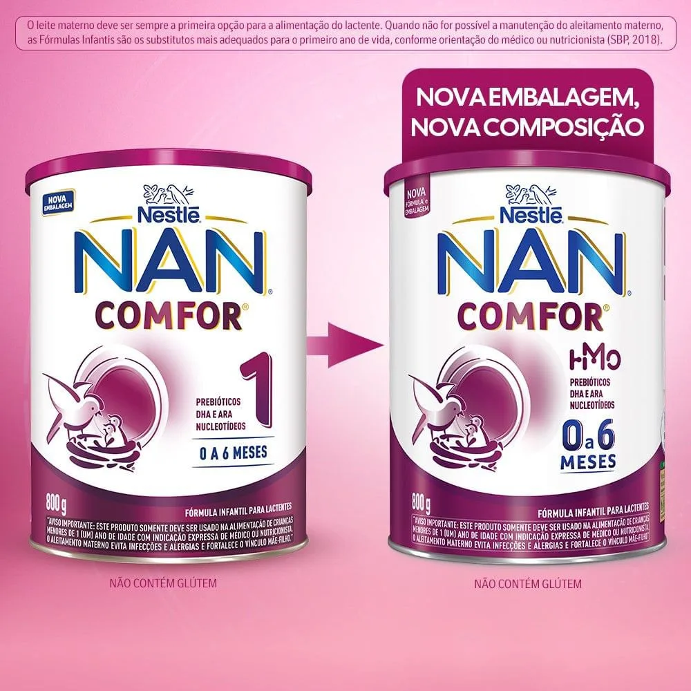 Fórmula Infantil NAN Comfor HMO 0 a 6 meses 800g
