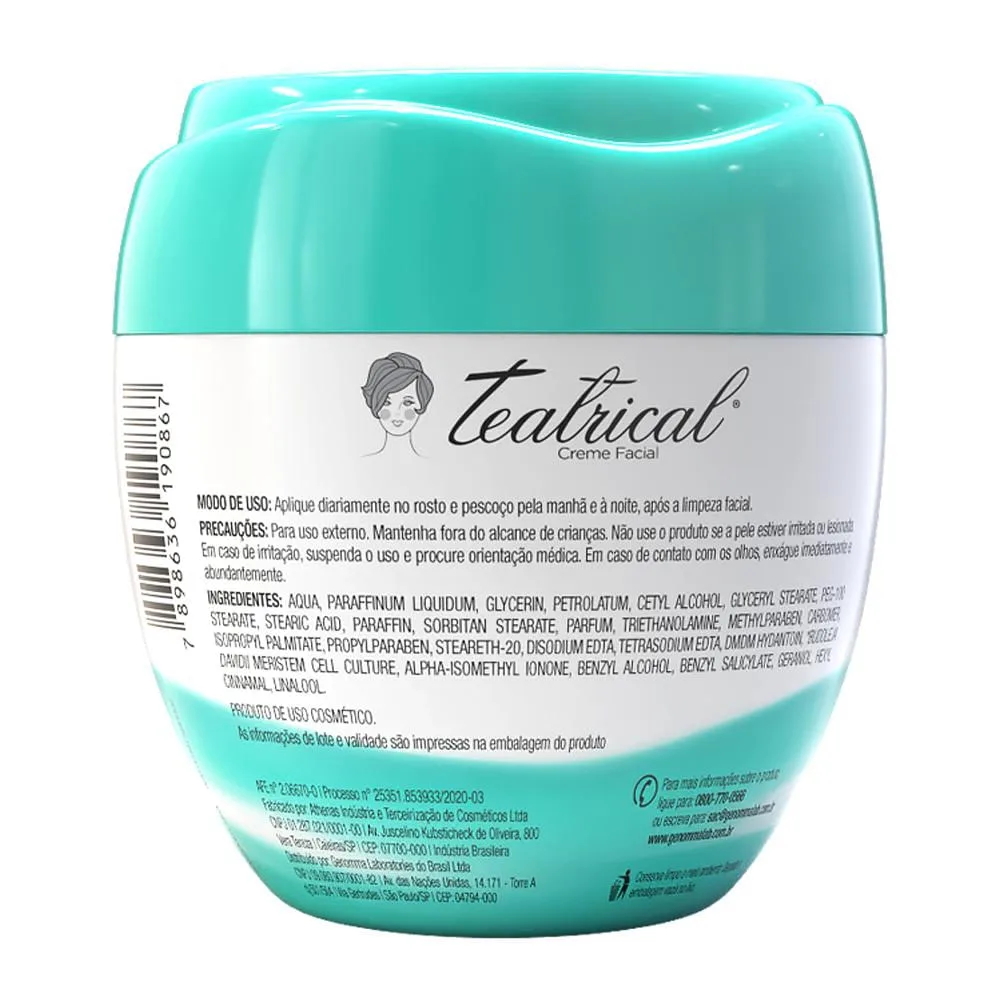 Creme Facial Teatrical Hidratante com Células-Tronco da Flor Buddleja Davidii 100g