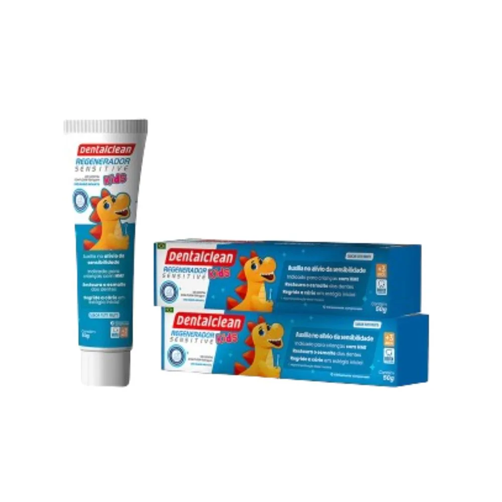 Gel Dental Infantil Dentalclean Kids Regenerador Sensitive com Flúor Sabor Tutti Frutti 50g