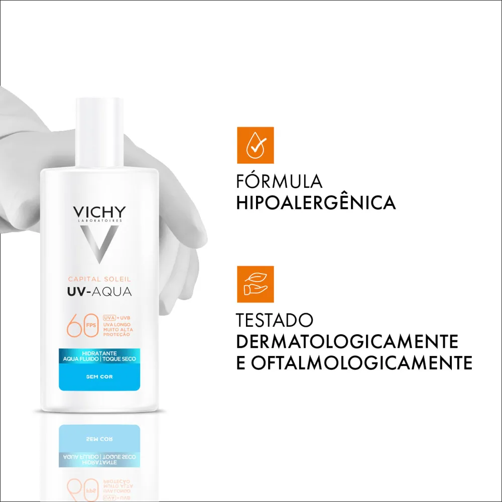 Protetor Solar Facial Vichy Capital Soleil Aqua-Fluido Toque Seco Uv-Aqua FPS60 40ml