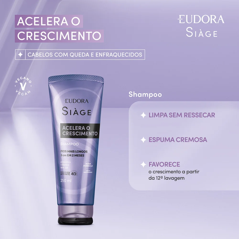 Shampoo Eudora Siàge Acelera o Crescimento 250ml