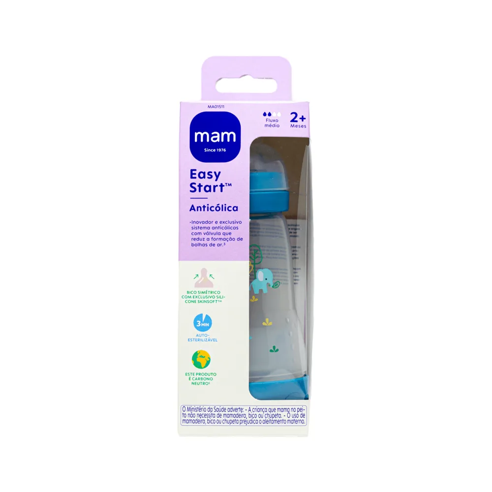 Mamadeira MAM Easy Start Anticólica +2 meses Azul 260ml 1 Unidade