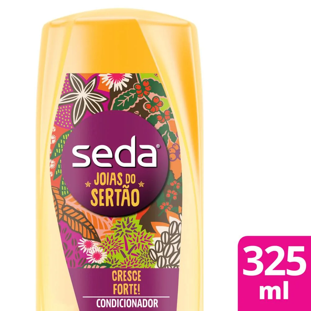 Condicionador Seda Joias do Sertão Cresce Forte! Azeite de Mamona + Café 325ml