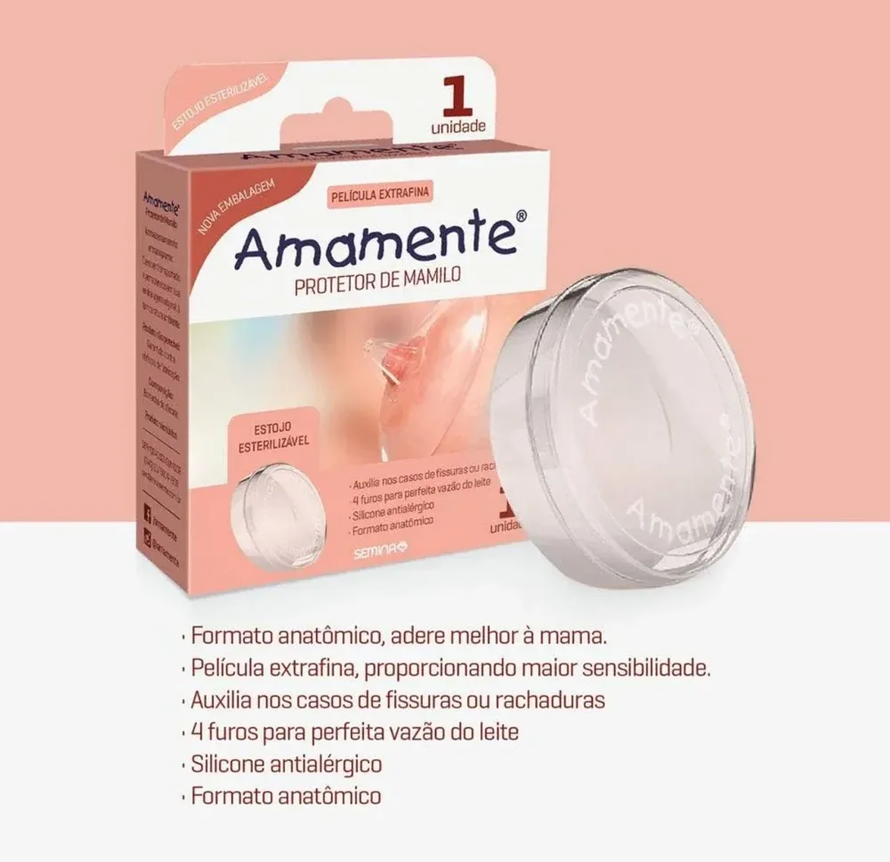 Protetor de Mamilo Amamente Silicone 1 Unidade