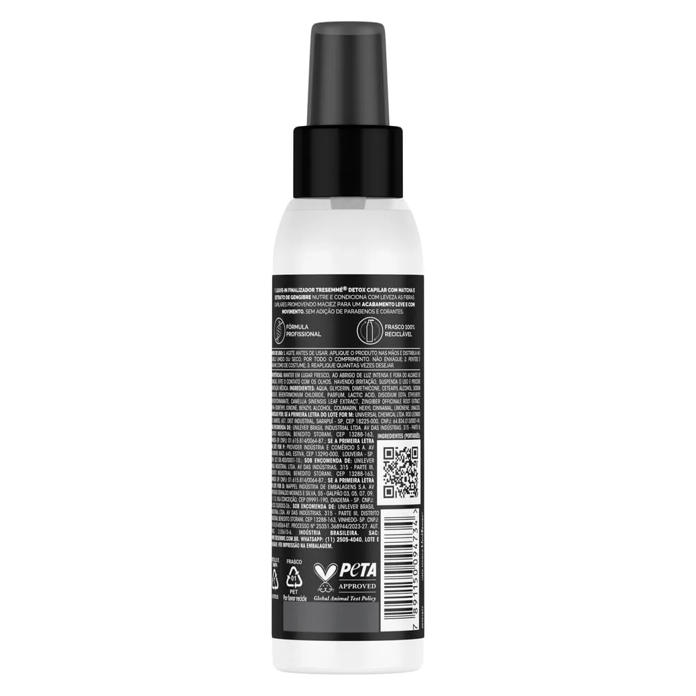 Leave-in Finalizador TRESemmé Detox Capilar Matcha e Gengibre 110ml