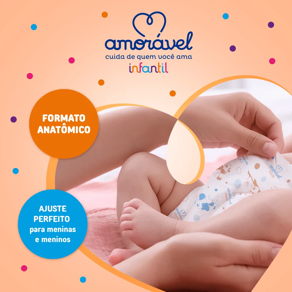 Fralda Amoravel Basic Jumbinho P 24 Unidades