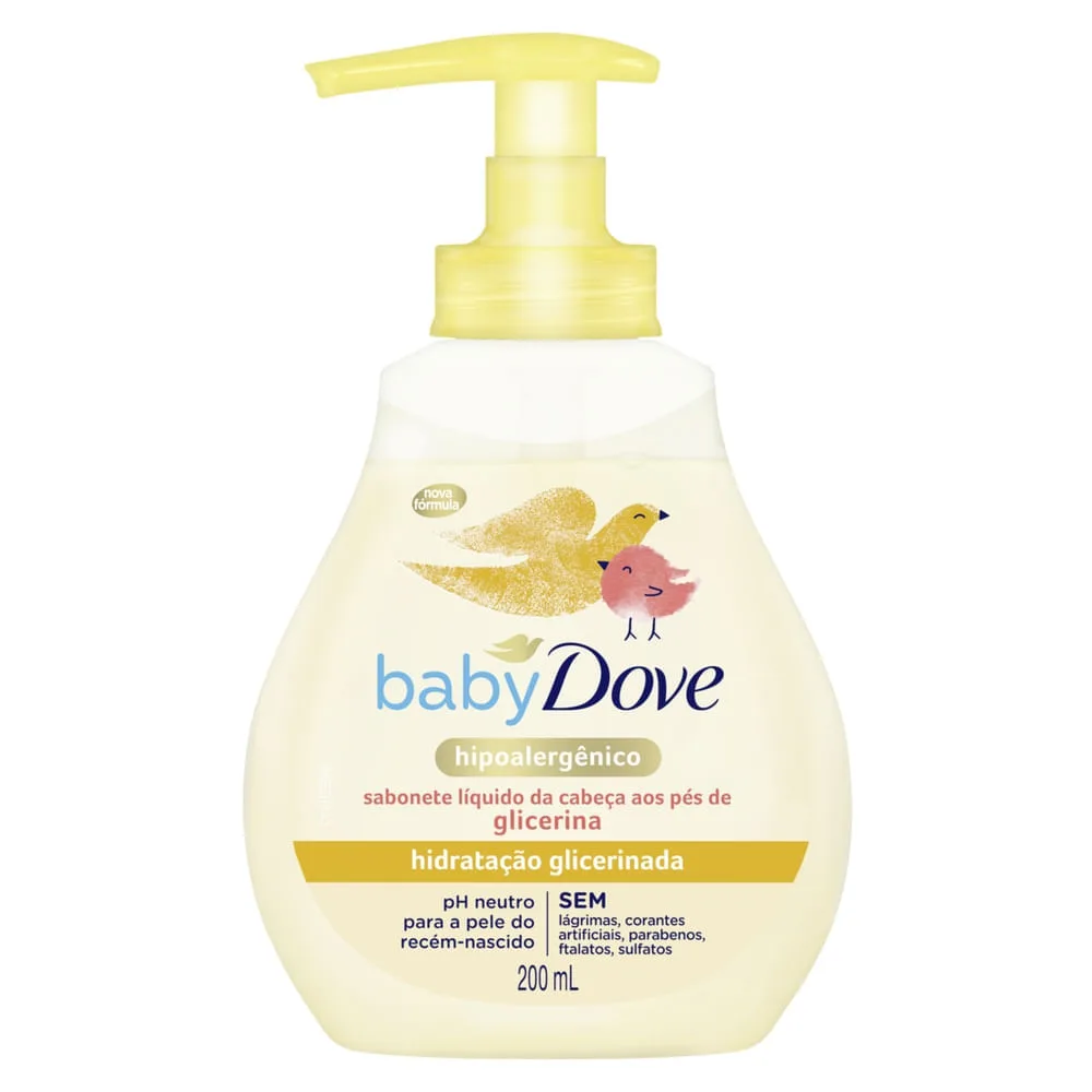 Sabonete Líquido Infantil Baby Dove Hidratação Glicerinada Recém-Nascido 200ml