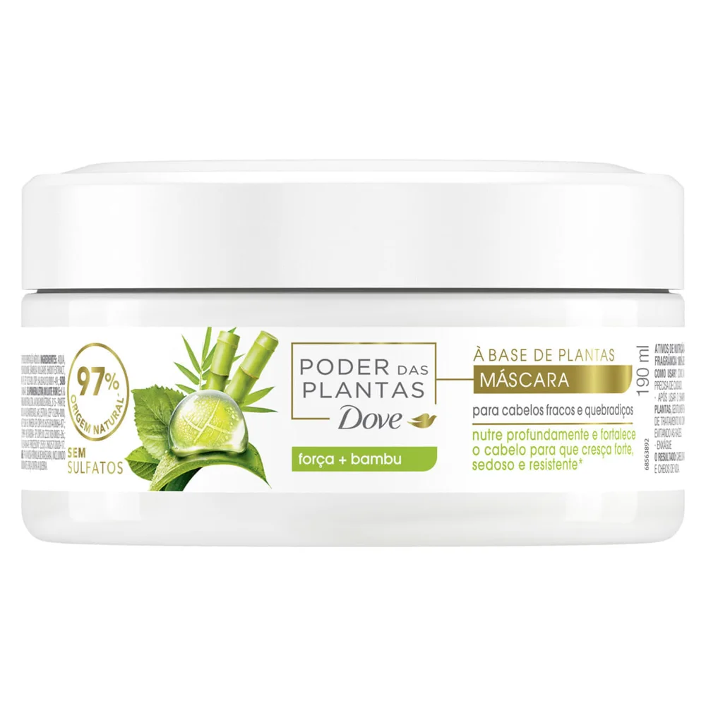 Máscara de Tratamento Dove Poder das Plantas Força + Bambu 190ml
