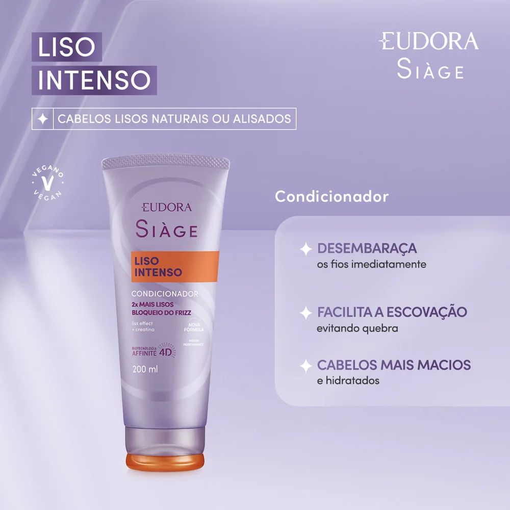 Condicionador Eudora Siàge Liso Intenso 200ml