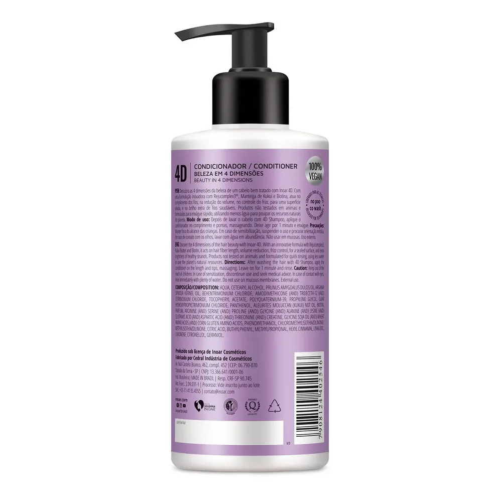 Condicionador Inoar 4D Beleza em 4 Dimensões 400ml