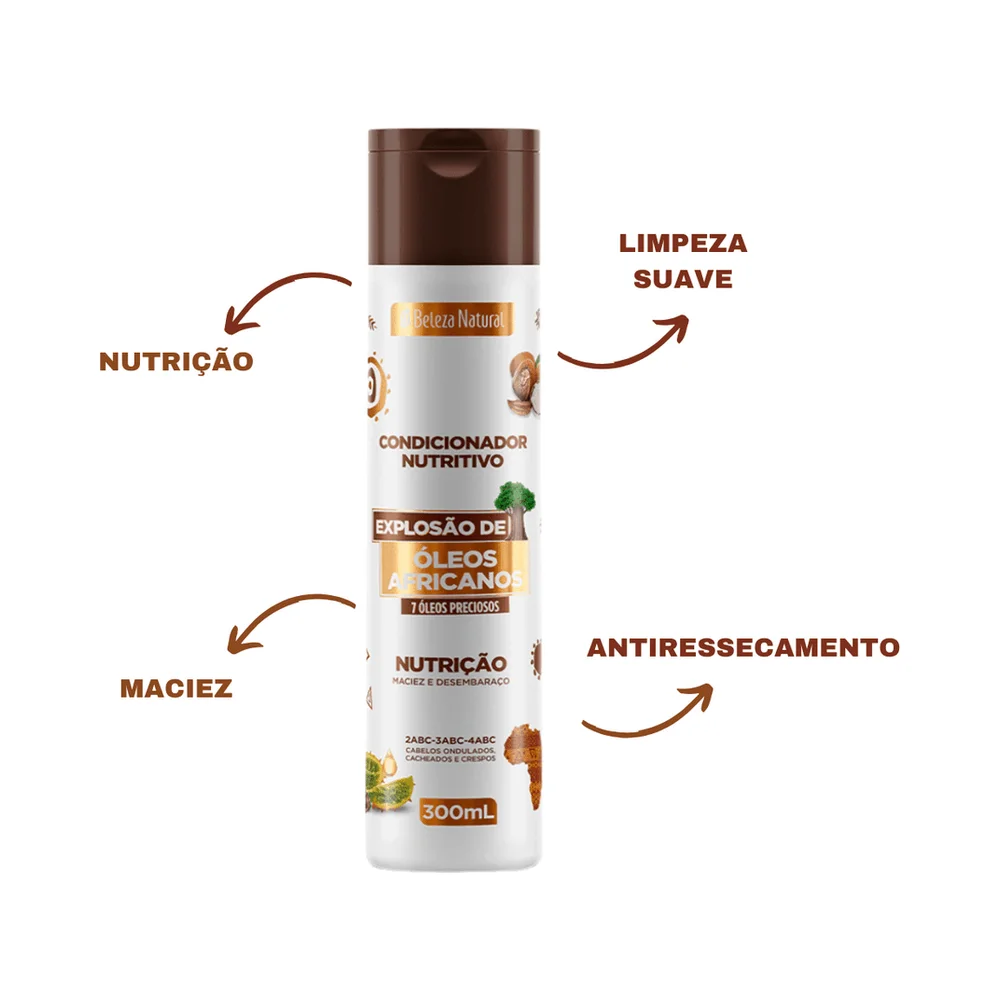Condicionador Beleza Natural Explosão de Óleos Africanos 300ml