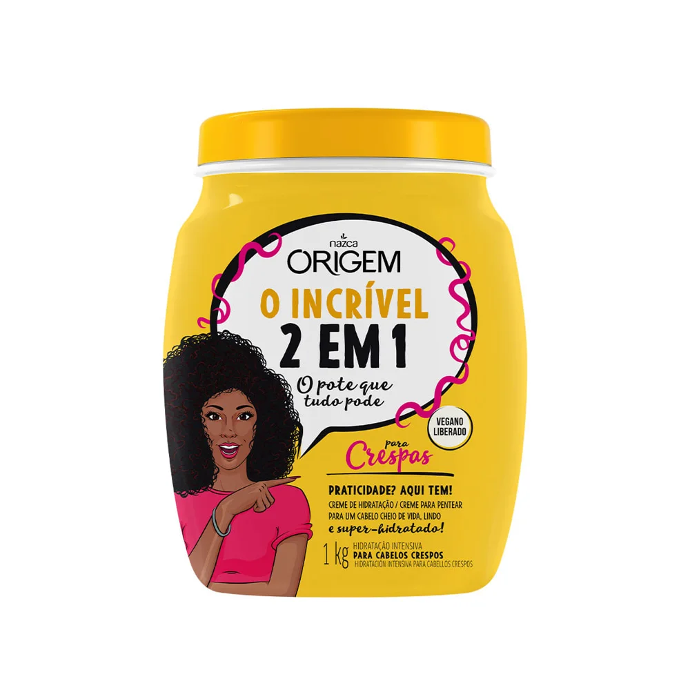 Creme de Tratamento Capilar Origem O Incrível 2 em 1 Crespos Vegano 1Kg