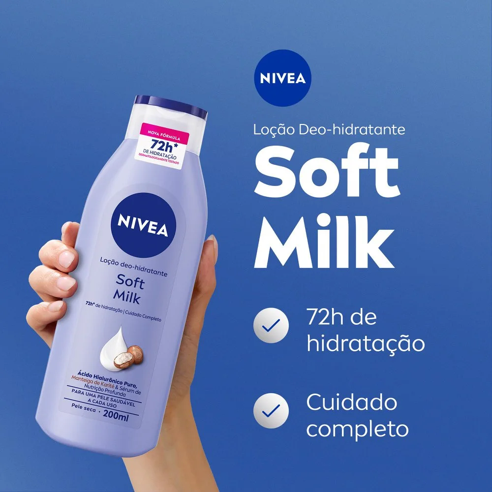Loção Corporal Nivea Soft Milk Hidratante Desodorante 200ml