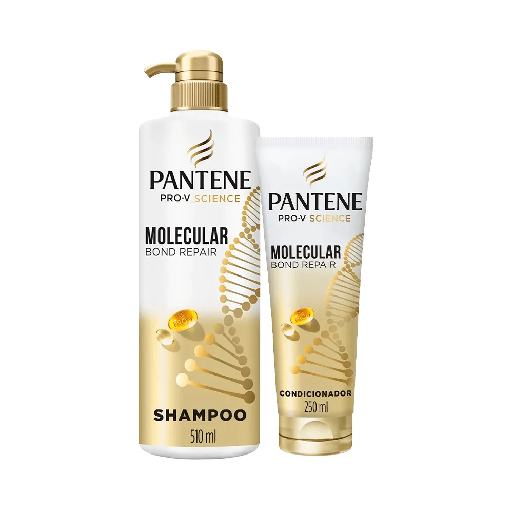 Kit Pantene Shampoo Reparador Molecular Bond Repair 510ml + Condicionador Pro-V Science Molecular Bond Repair 250ml