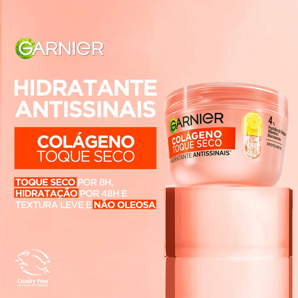 Gel Creme Facial Garnier SkinActive Colágeno Antissinais Toque Seco 85g