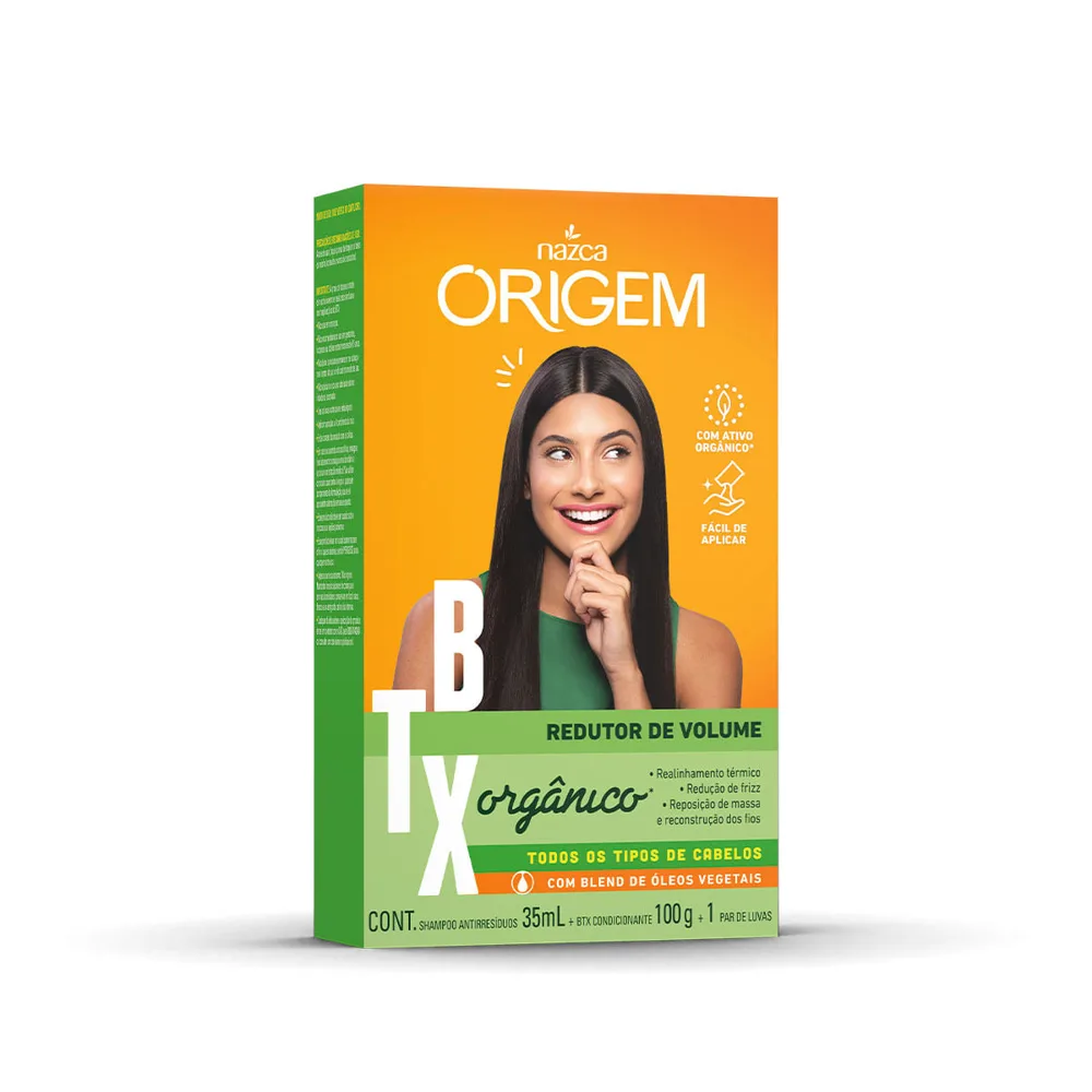 Kit Shampoo Origem Orgânico Redutor de Volume Todos os Tipos de Cabelos 325ml 1 Uni + Condicionador Tipos de Cabelos 180ml 1 Uni
