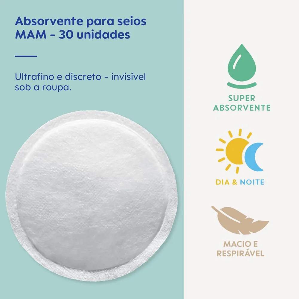 Absorvente de Seios Mam Cx c/ 30un
