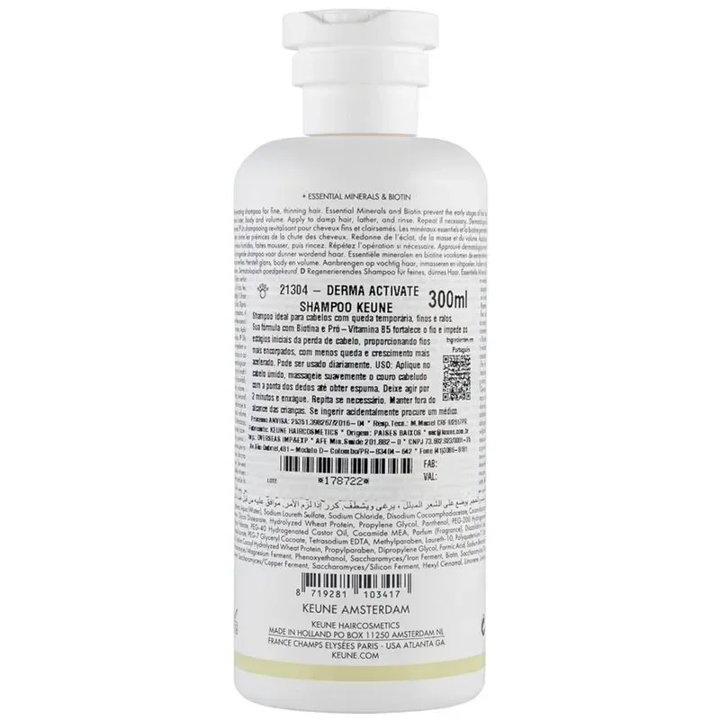 Shampoo Fortificante Care Derma Activate Keune 300ml
