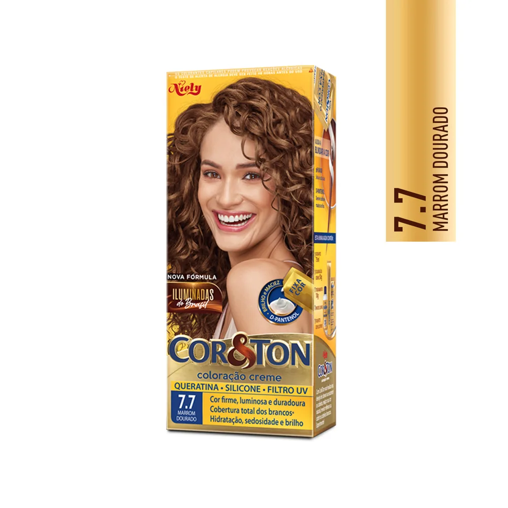 Tintura Cor&ton Marrom Dourado 7.7 Com 50g