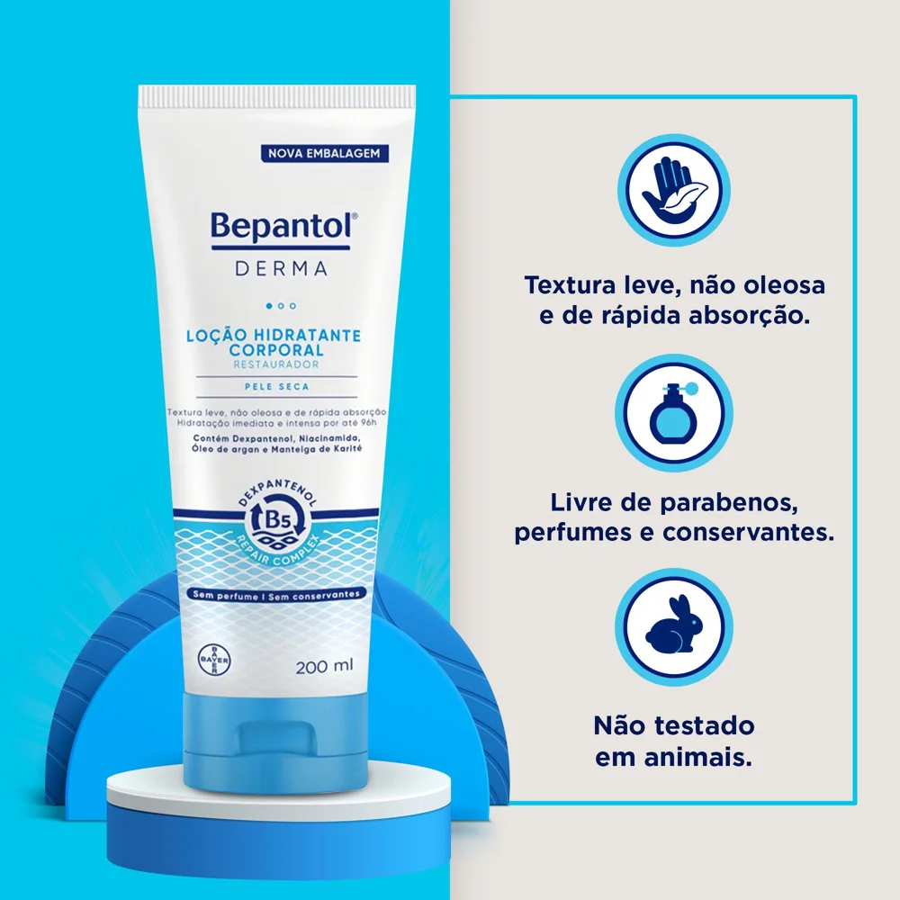 Loção Corporal Bepantol Derma Hidratante Restaurador 200ml