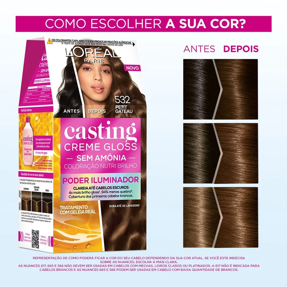 Tinta De Cabelo Casting Creme Gloss De L’oréal Paris 532 Petit Gateau 246g