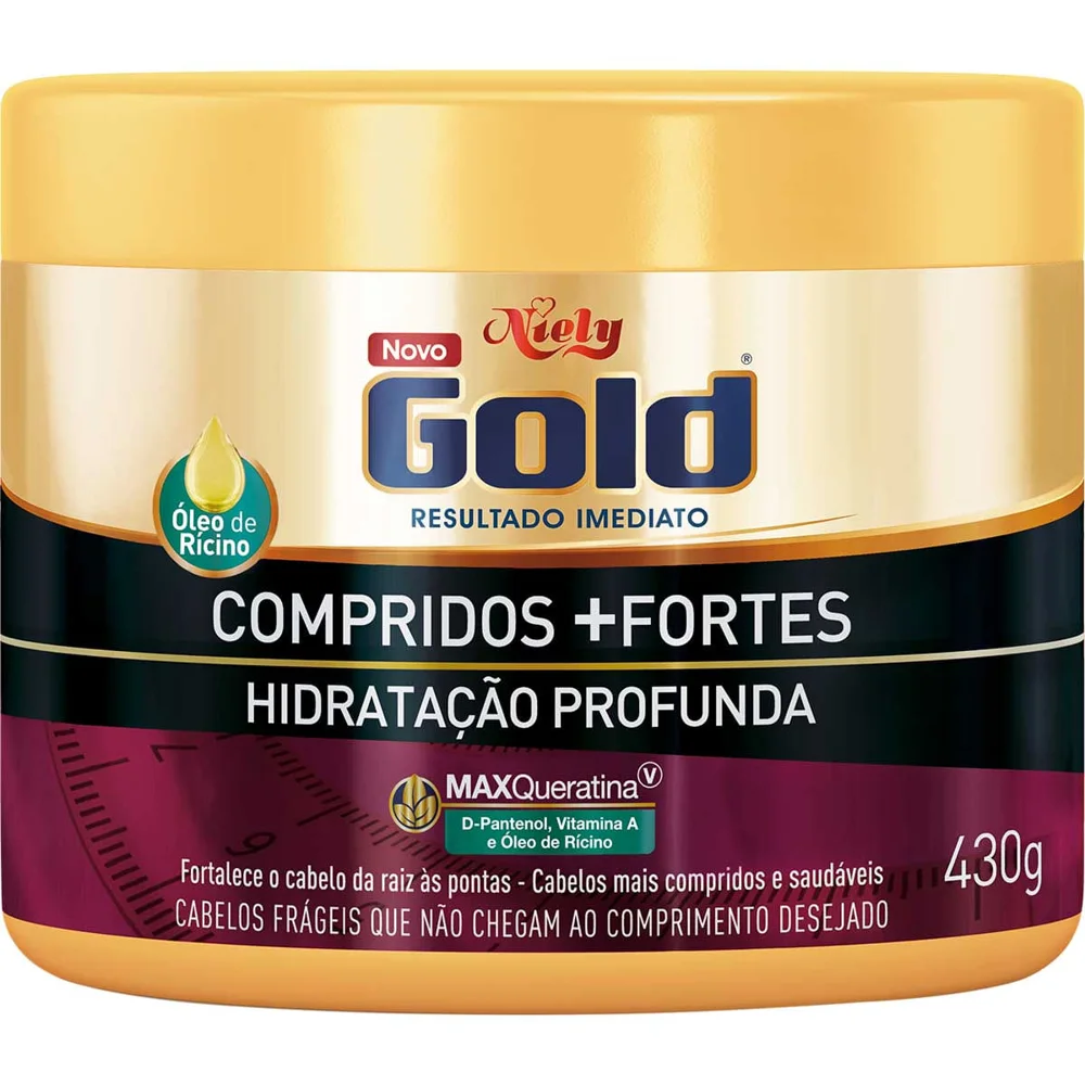 Máscara Capilar Niely Gold Compridos + Fortes 430g