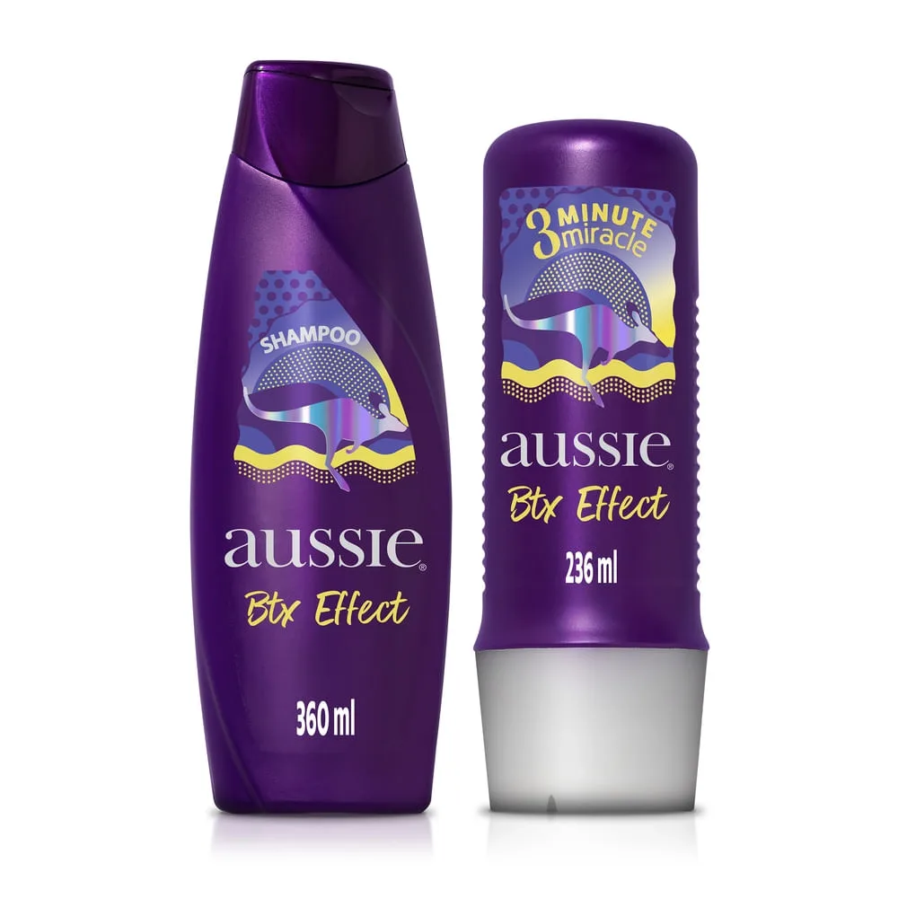 Kit Aussie Btx Effect Shampoo 360ml +  Creme de Tratamento Capilar 3 Minutos Milagrosos 236ml