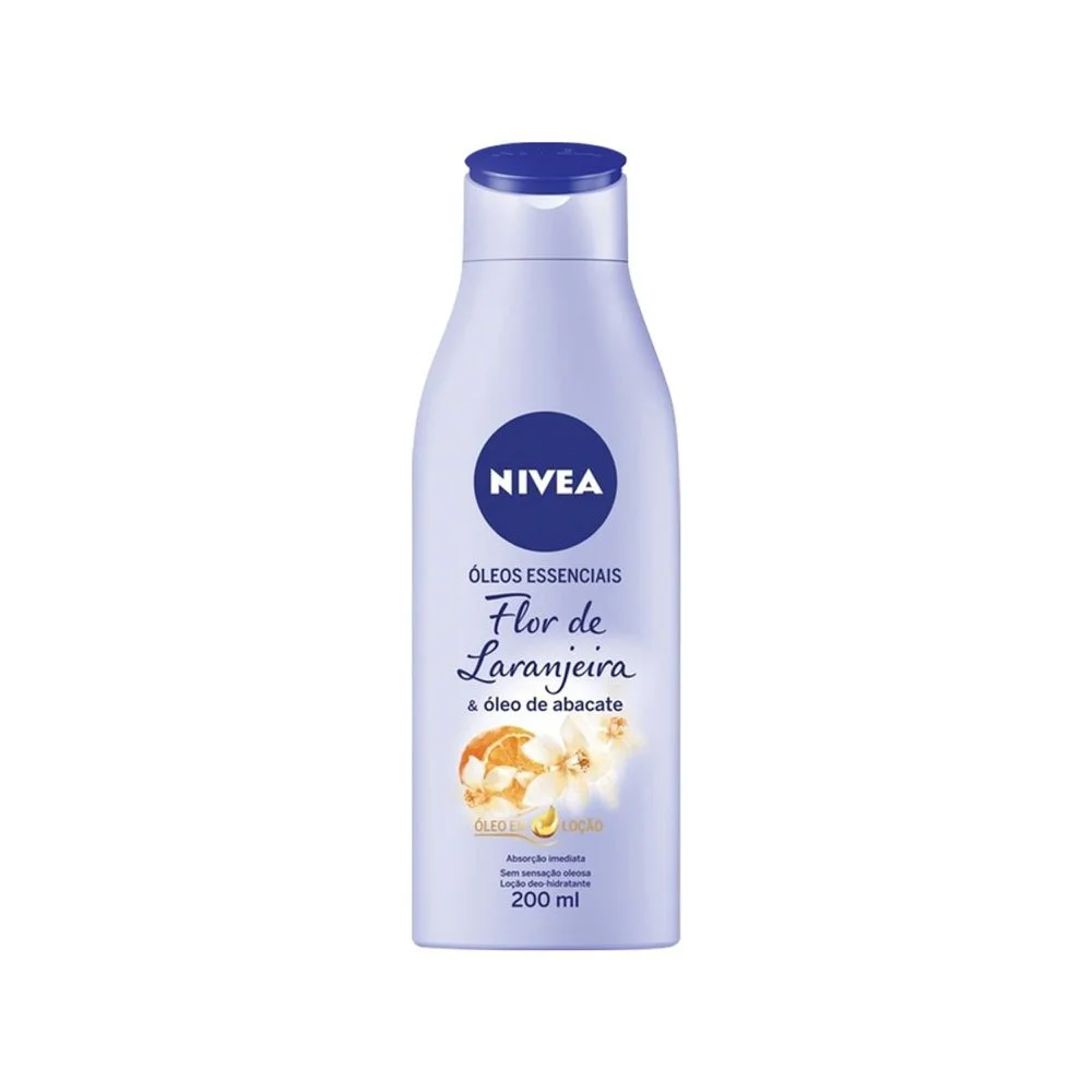 Loção Corporal Nivea Óleos Essenciais Hidratante Flor de Laranjeira e Óleo de Abacate 200ml