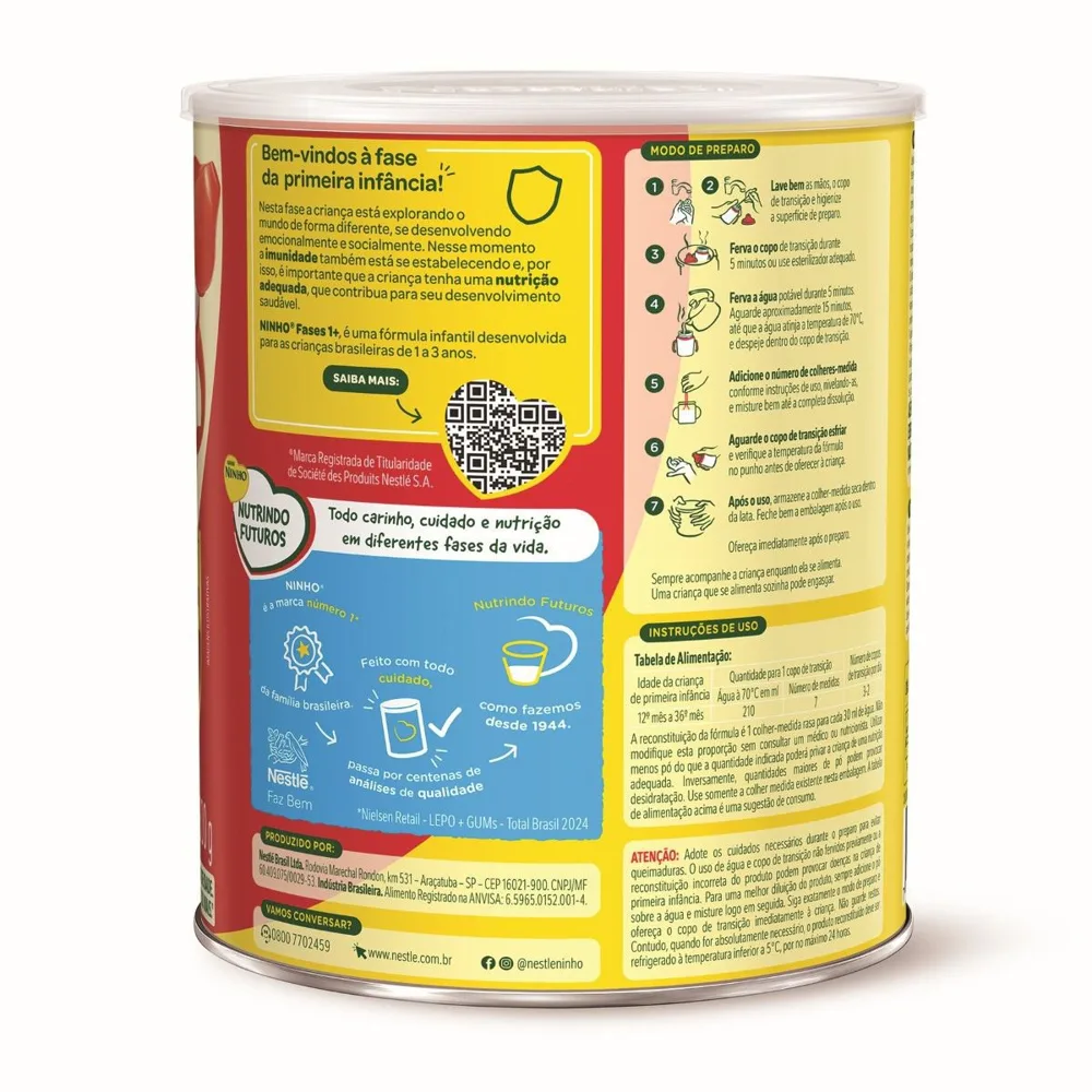 Fórmula Infantil Ninho Primeira Infância 1 a 3 Anos Nutri Fases 1+ 800g