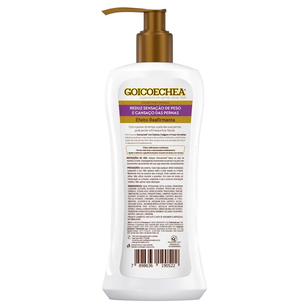 Creme para as Pernas Goicoechea Efeito Tonificante e Reafirmante 350g