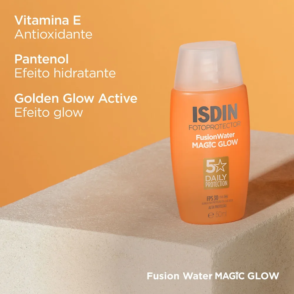 Protetor Solar Facial ISDIN Fusion Water Magic Glow FPS30 50ml