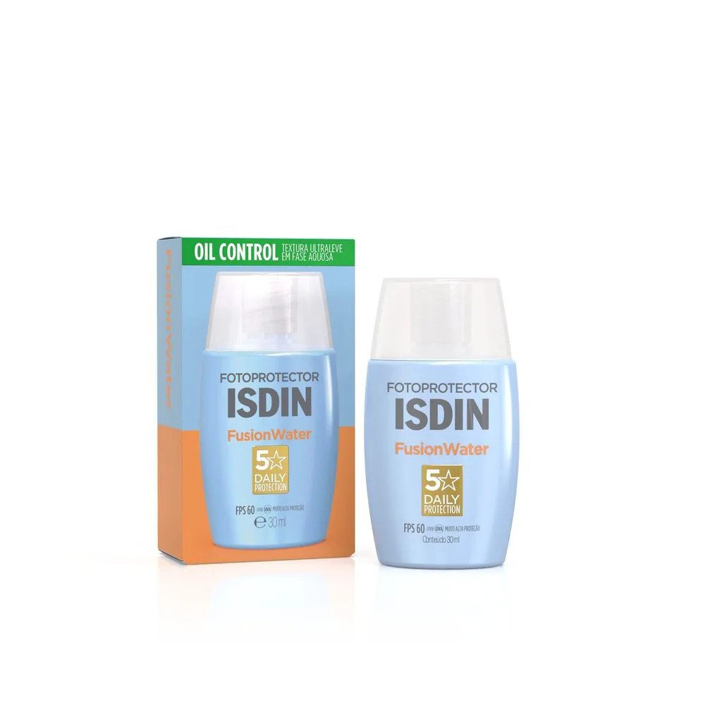 Protetor Solar Facial ISDIN Fusion Water FPS60 Sem Cor 30ml