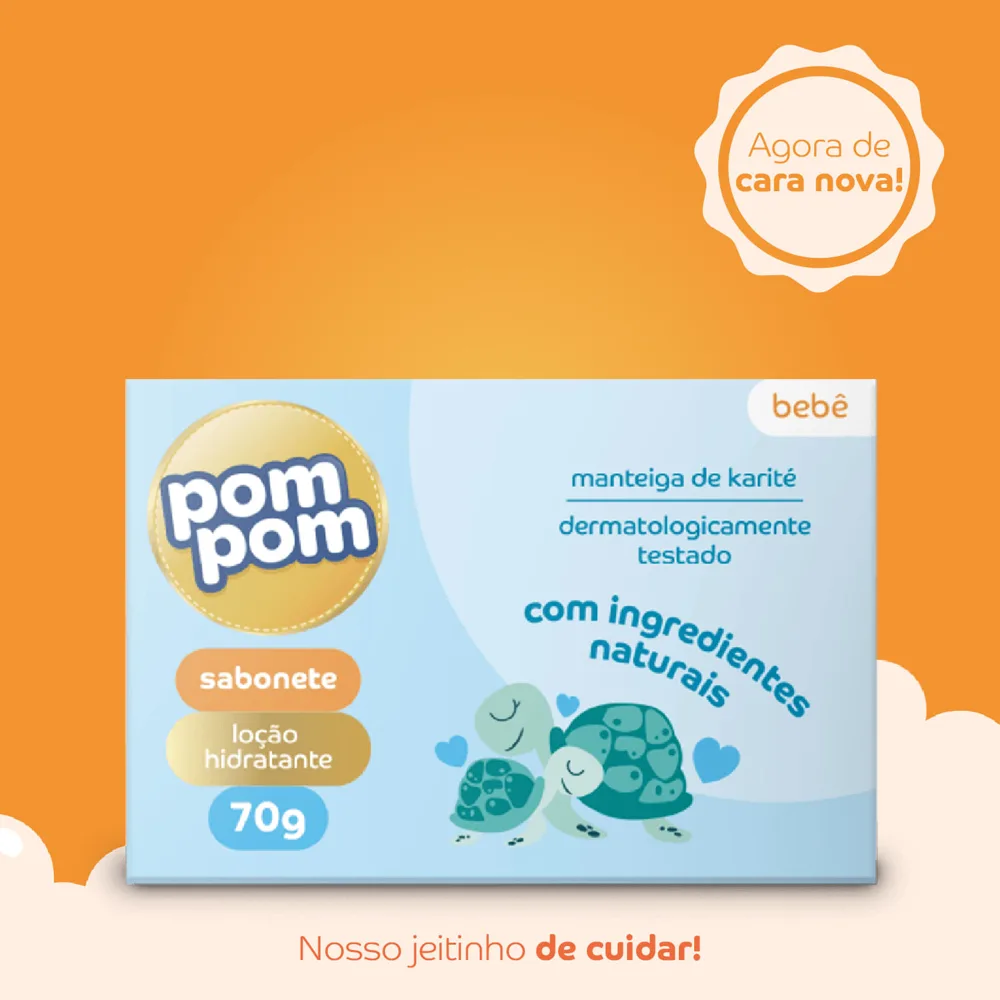 Sabonete em Barra Infantil Pom Pom Hidratante 70g