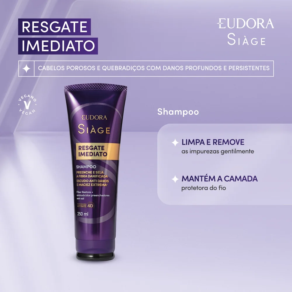 Shampoo Eudora Siàge Resgate Imediato 250ml