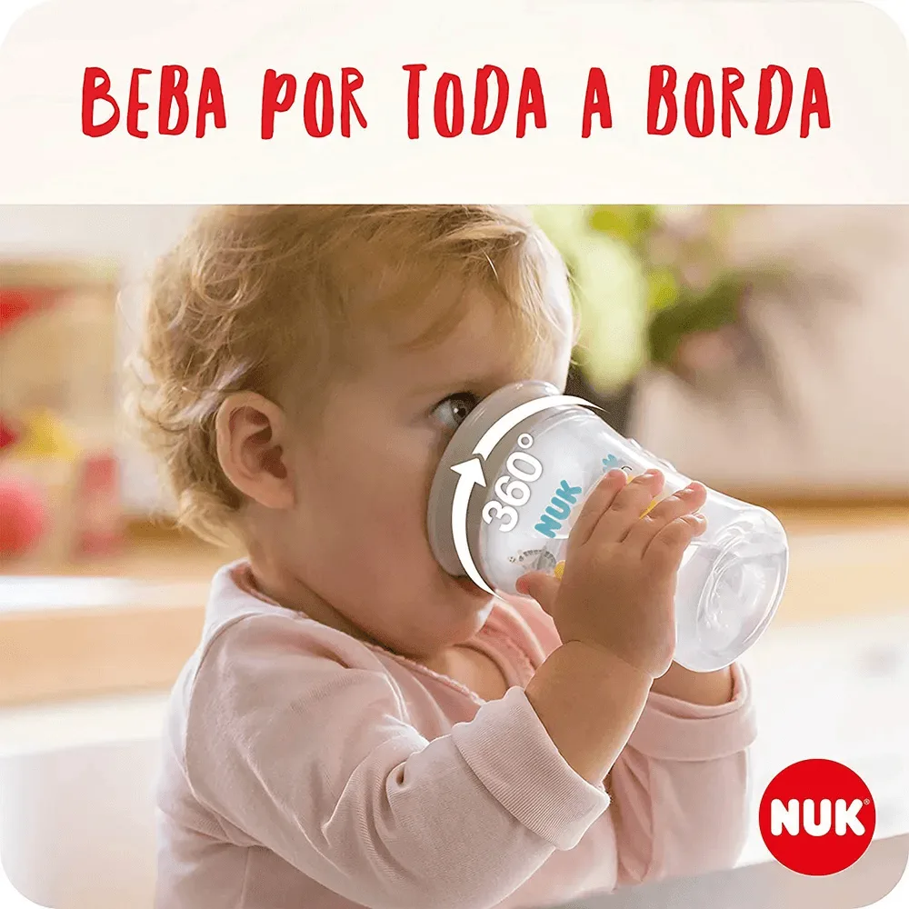 Copo de Transição NUK Evolution Magic Cup 360º +8 meses Antivazamento Rosa 230ml 1 Unidade